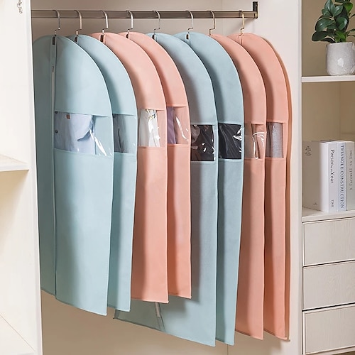 

Clothes Hanging Dust Cover Suit Coat Storage Bag Garment Bag Organizer Wardrobe Non-Woven Fabric Protector Bag with Clear Window