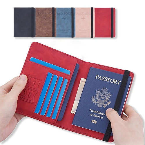 

Men's Women's Wallet Credit Card Holder Wallet PU Leather Office Daily Embossed Large Capacity Solid Color Black Pink Burgundy