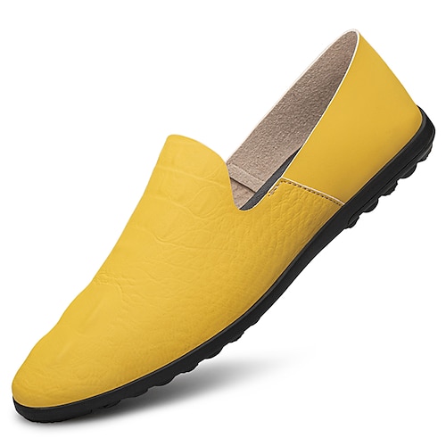 

Homme Mocassins et Slip On Entreprise Décontractées du quotidien Cuir Respirable Confortable Noir Jaune Automne Hiver