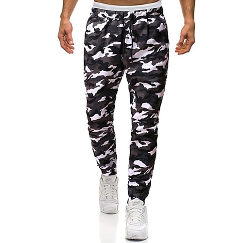 

Men's Sweatpants Joggers Trousers Pocket Camouflage Comfort Breathable Outdoor Daily Going out 100% Cotton Fashion Casual White Army Green Micro-elastic