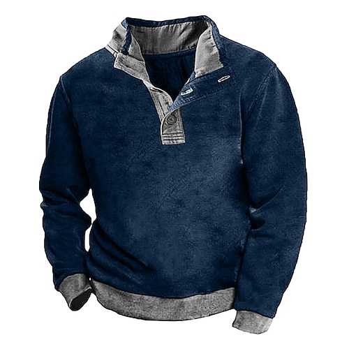 

Herren Sweatshirt Pullover Schwarz Weiß Marineblau Dunkelgray Stehkragen Farbblock Sport Natur Täglich Festtage Strassenmode Basic Brautkleider schlicht Frühling Herbst Bekleidung Kapuzenpullover