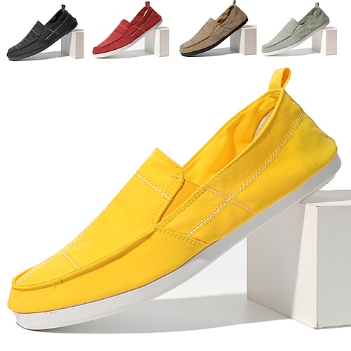 

Homme Mocassins et Slip On Chaussures de confort Mocassins en tissu Rétro Vintage Décontractées Extérieur du quotidien Marche Cuir Chaud Augmentation de la hauteur Confortable Gris vert Noir Jaune