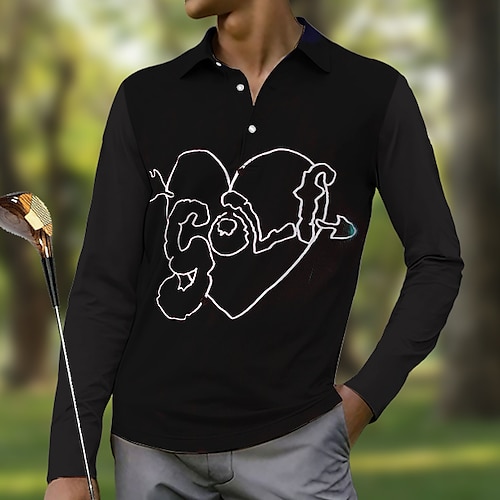 Men's Polo Shirt Golf Shirt Button Up Polo Breathable Quick Dry