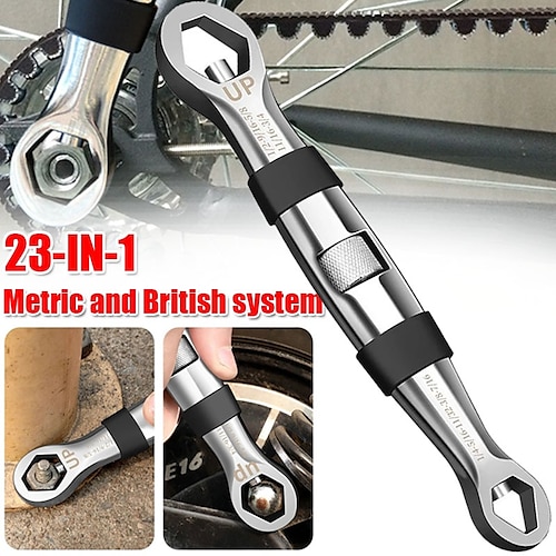 

Chave universal 23 em 1, conjunto de catracas, sistema métrico/britânico, chave ajustável, 7-19mm, multiferramentas, ferramenta manual para reparo de carro