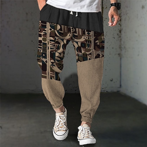 

Hombre Pantalones de Deporte Persona que practica jogging Pantalones Correa Cintura elástica Impresión 3D Bloque de color Estampados Geometría Comodidad Deporte Casual Diario Ropa de calle Design