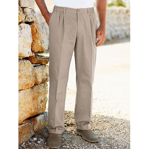 

Homme Pantalon Chino Pantalons décontractés Taille elastique Plein Confort Respirable Extérieur du quotidien Sortie Mélange de Coton Mode Décontractées Vert Véronèse Bleu