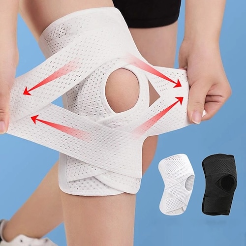 

1 pièces genouillères avec stabilisateurs latéraux sport genouillère pour l'arthrite protecteur articulaire hommes femmes genouillères fitness compression manchon