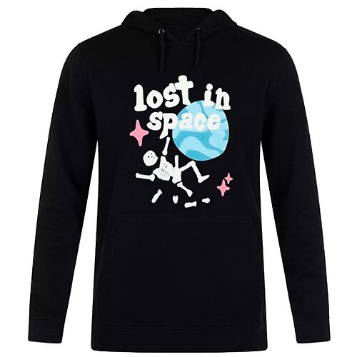 

Women's Hoodie Sweatshirt Pullover Sports Casual Halloween Front Pocket Black Halloween lost in space Street Hoodie Long Sleeve Top Micro-elastic Fall Winter