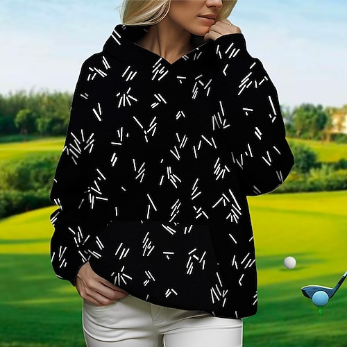 

Damen Golfkleidung Golf-Hoodie Golfpullover Atmungsaktiv Schnelltrocknend Mit Taschen Langarm Golfbekleidung Golfkleidung Regular Fit Bedruckt Frühling Herbst Tennis Golfspiel Pickleball