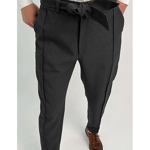 

Hombre pantalones de traje Pantalones Pantalones de traje Correa Bolsillo delantero Plano Comodidad Transpirable Negocio Casual Diario Moda Básico Negro Marrón