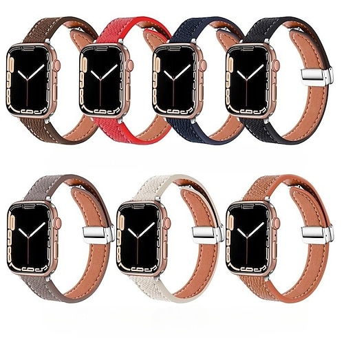 

Boucle solo loop Compatible avec Bracelet Apple Watch 38mm 40mm 41mm 42mm 44mm 45mm 49mm Ajustable Respirable Femme homme Vrai Cuir Bracelet de remplacement pour iwatch Series Ultra 8 7 SE 6 5 4 3 2 1