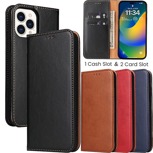 

Phone Case For iPhone 15 Pro Max Plus 14 13 12 11 X XR XS 8 7 Wallet Case Full Body Protective With Card Holder Card Slot Holder Stand TPU PU Leather