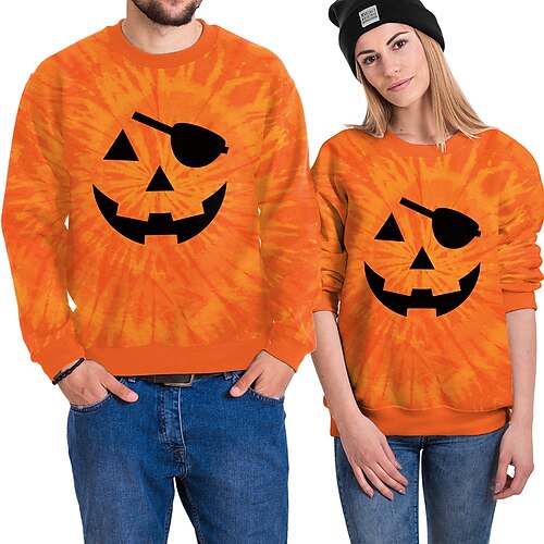 

Halloween Kürbis Kapuzenshirt Anime Grafik Kapuzenshirt Für Herren Damen Unisex Erwachsene 3D-Druck 100% Polyester Halloween Casual