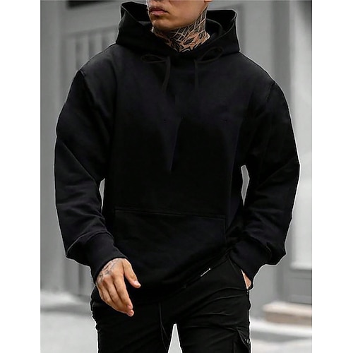 

Herren Hoodie Sweatshirt Kapuze Schwarz Mit Kapuze Glatt Sport Natur Täglich Festtage Strassenmode Cool Brautkleider schlicht Frühling Herbst Bekleidung Kapuzenpullover Sweatshirts