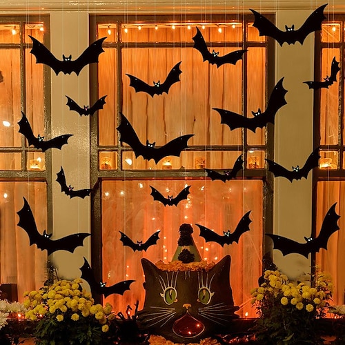 

explosion d'halloween chauves-souris suspendues décoration d'halloween chauves-souris volantes d'halloween personnalisées avec des yeux lumineux