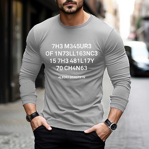 

Homme T shirt Tee T-shirt Graphique Style décontracté Style classique Mode Design Classique Chemise Lettre Imprimés Photos manche longue Chemise Noir Blanche Bleu Extérieur Plein Air sport Col Ras du
