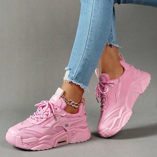 Pink Athletic Sneakers Stepedia Tennis Shoes for Women Lightweight Sneakers Workout  main image 3