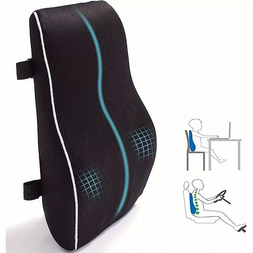 Memory Foam Waist Pillow Slow Rebound Lumbar Pillow Cushion Office Car  Waist Cushion Relieve Fatigue Pressure 