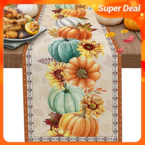 

Ringraziamento zucca runner halloween autunno juta runner casa colonica tavolo interno autunno decorazione bandiera da tavolo arredamento per pranzo weddig festa vacanza
