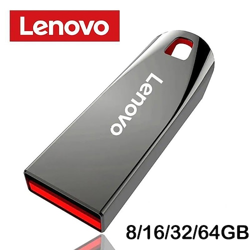 

Lenovo 8GB USB Flash Drives Mini Metal Real Capacity Memory Stick Black Pen Drive Creative Business Gift Silver Storage U Disk