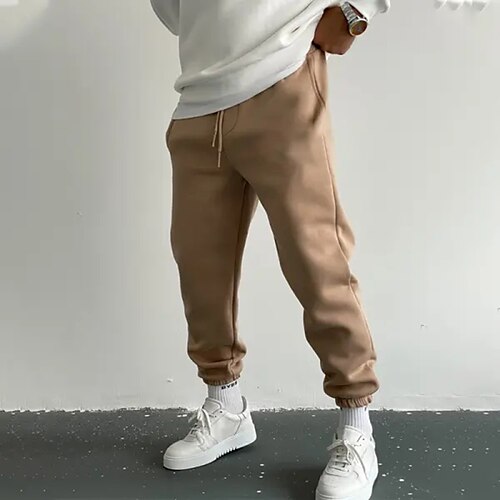 

Homme Joggings Pantalon Jogger Pantalon Cordon Plein Confort Respirable Extérieur du quotidien Sortie 100% Coton Mode Décontractées Blanche Kaki
