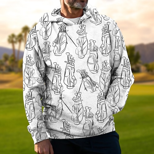 

Homme vêtements de golf Sweat à capuche de golf Pull de golf Respirable Séchage rapide Avec poches manche longue Vêtements de golf Vêtements d'extérieur de golf Standard Avec poches Imprimé Printemps