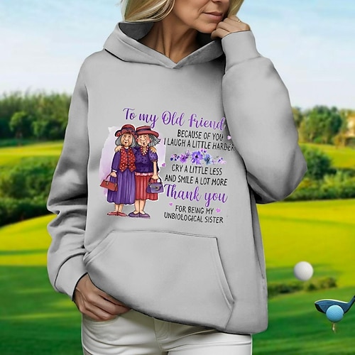 

Damen Passende Outfits Golf-Hoodie Golfpullover Atmungsaktiv Schnelltrocknend Mit Taschen Langarm Golfbekleidung Golfkleidung Regular Fit Buchstabe Bedruckt Frühling Herbst Tennis Golfspiel Pickleball