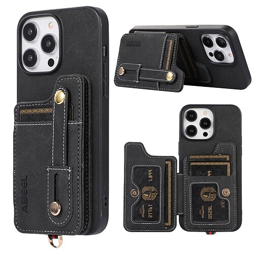 For iPhone 15 14 13 12 11 Pro Max Plus Leather Wallet Case