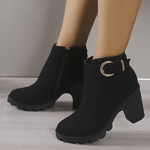 

Damen Stiefel Springerstiefel Übergrössen Stiefel mit Absatz Täglich Blockabsatz Runde Zehe Modisch Brautkleider schlicht Minimalismus Kunstleder Reißverschluss Feste Farbe Gelb Braun Schwarz