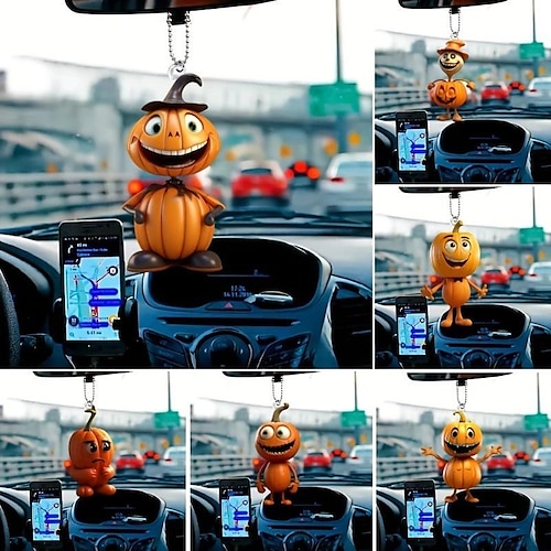 

Transfronterizo nuevo halloween creativo calabaza hombre coche colgante ornamento llavero mochila colgante decoración del hogar