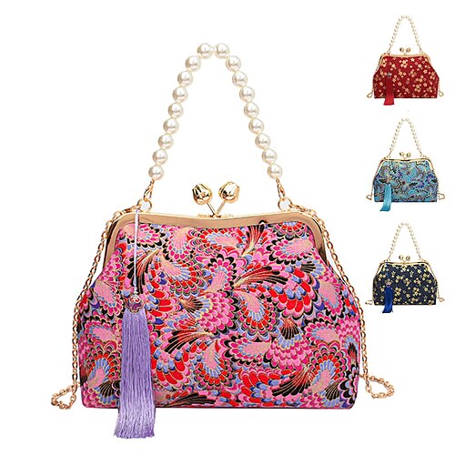 

Mujer Bolso de mano Bolso de noche Sintético Fiesta Víspera de Todos los Santos Detalles con Perlas Gran Capacidad Transpirable Bloque de color Rojo Morado Azul Oscuro