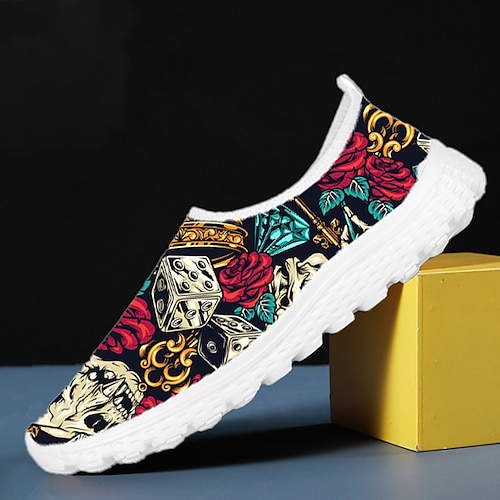 

Hombre Mujer Zapatillas de deporte Halloween Calavera Zapatos Confort Calzado de fitness y entrenamiento cruzado Zapatos de Paseo Deportivo Exterior Diario Tejido Templado Altura Incrementando Cómodo