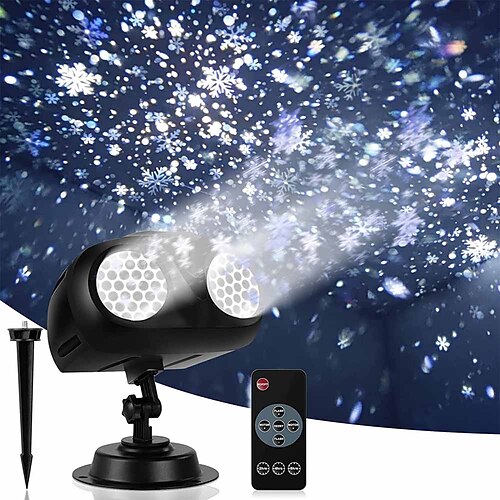 Projecteur LED Chute De Neige Étanche IP65 - Effets Flocons Tombants + Télécommande Pour Noël, Mariage, Extérieur