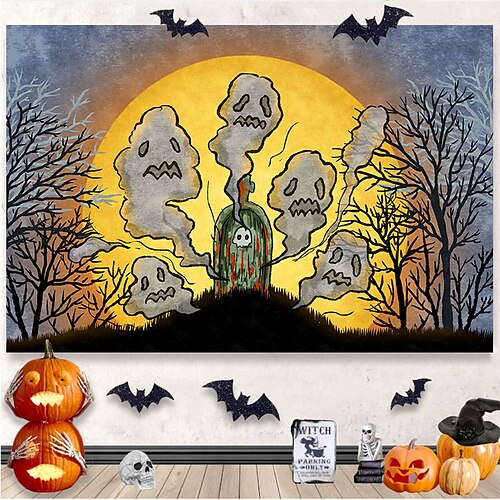 

Halloween-Geist-Hängeteppich, Wandkunst, großer Wandteppich, Wanddekoration, Fotografie, Hintergrund, Decke, Vorhang, Zuhause, Schlafzimmer, Wohnzimmer, Dekoration