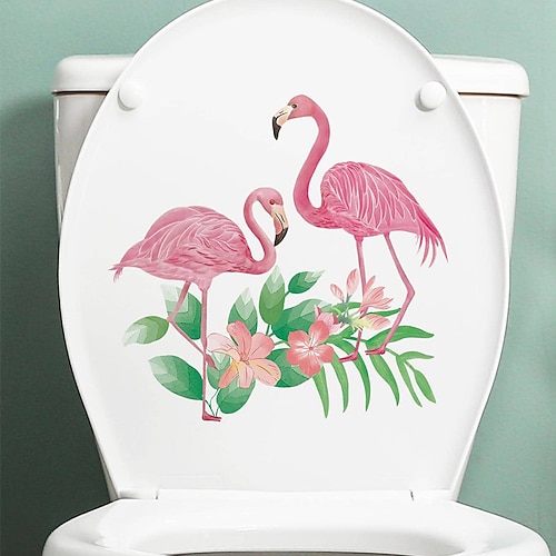 

Flamingo Toilet Sticker, Bedroom Sticker, Bathroom Self-Adhesive Accessories, Removable Plastic Sticker, Home Decoration Wall Decal Sticker