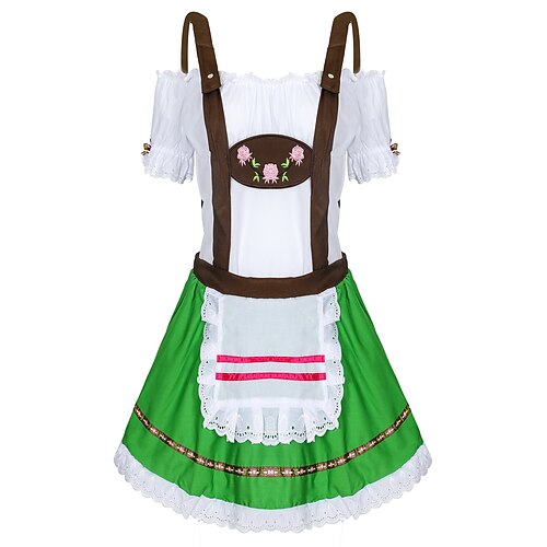 

Carnaval Fête d'Octobre Fête internationale de la bière Costume Dirndl Trachtenkleader Fête d'Octobre / Bière Bavarois Femme de ménage Bavarois Allemand Munich Prairies Femme Tissu de style