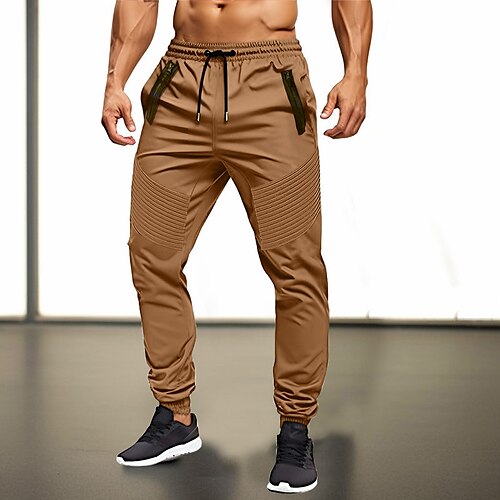 

Hombre Pantalones de Deporte Persona que practica jogging Pantalones Correa Cintura elástica Plisado Plano Comodidad Transpirable Casual Diario Festivos Deportes Moda Verde Ejército Caqui