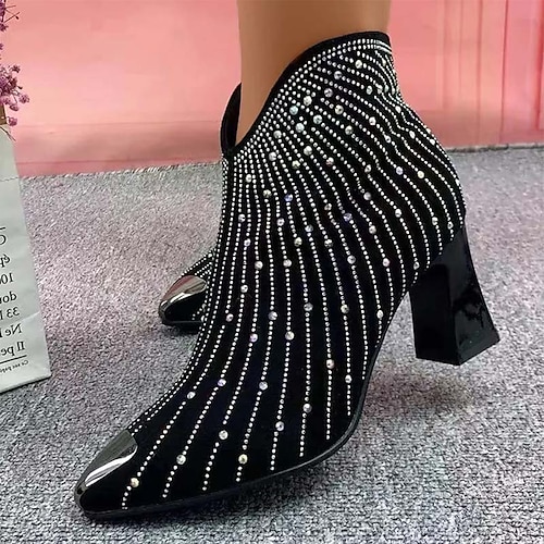 Bling top ankle boots