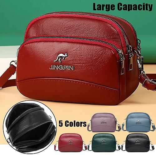 

Mulheres Bolsa crossbody Bolsa de ombro Dome Bag Couro PU Ao ar livre Diário Ziper Grande Capacidade Prova-de-Água Leve Côr Sólida clarete Violetas Preto