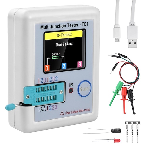 

lcr-tc1 1,8 pantalla tft lcd multímetro probador de transistores diodo triodo condensador resistencia medidor de prueba mosfet npn pnp triac mos