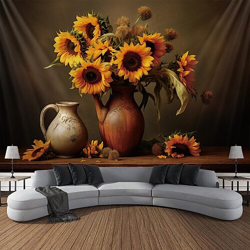 

Sunflower Landscape Hanging Tapestry Wall Art Large Tapestry Mural Decor Photograph Backdrop Blanket Curtain Home Bedroom Living Room Decoration