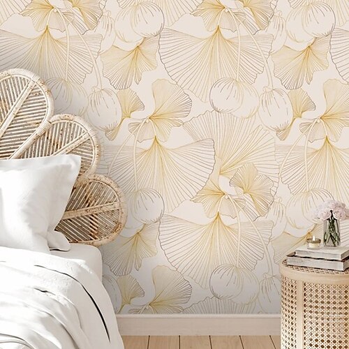 

Flowers Wallpaper Peel and Stick Wallpaper Removable Pvc/Vinyl Self Adhesive for Bedroom Living Room 17.7''x118'' (45cmx300cm)