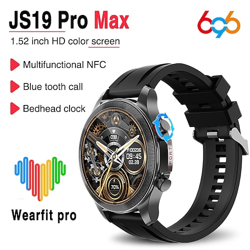 

696 JS19PROMAX Smart Watch 1.52 inch Smartwatch Fitness Running Watch Bluetooth Pedometer Call Reminder Sleep Tracker Compatible with Android iOS Women Men Hands-Free Calls Message Reminder Camera