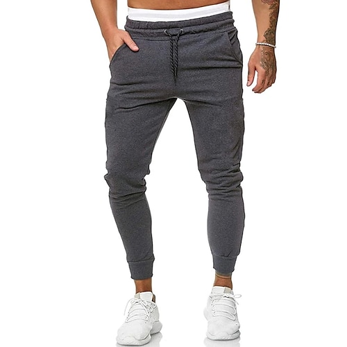 

Homme Joggings Pantalon Jogging Pantalon Cordon Taille elastique Plein Confort Respirable Extérieur du quotidien Sortie 100% Coton Mode Décontractées Gris