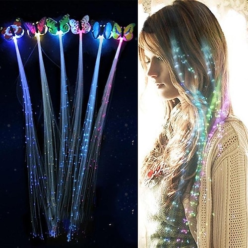 

5Pcs LED Flashing Hair Braid Glowing Luminescent Hairpin Hair Ornament Girls LED Novetly Toys New Year Party Christmas
