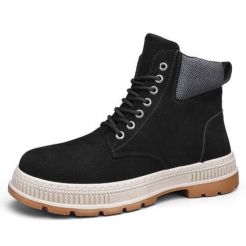 

Hombre Botas Casual Diario PU Mitad de Gemelo Negro Caqui Gris Invierno