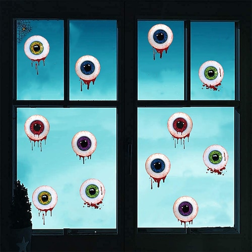 

Horror Eyeball Stickers | 45pcs Horror Eyeball Decals for Halloween,Waterproof PVC Halloween Decals with Back Adhesive for Wall Window Door Car Decor Osmanthus