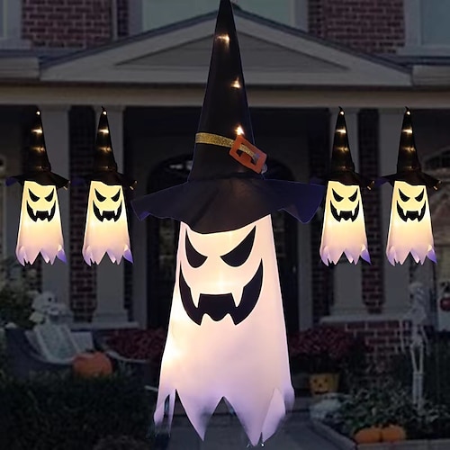 

Halloween Hanging LED Glow Hat Halloween Party Witch Hat Outdoor Home Bar Decoration Horror Prop
