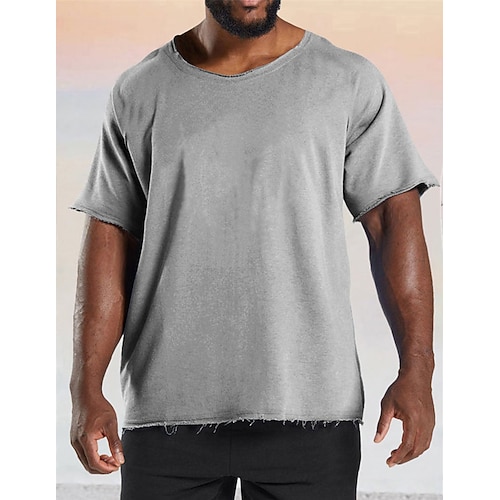 

Herren T Shirt Oversized Shirt T-Shirt Glatt Raglanärmel Rundhalsausschnitt Strasse Urlaub Kurze Ärmel Patchwork Bekleidung Modisch Designer Basic