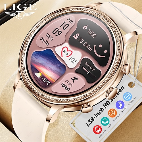 

LIGE Luxury Smart Watches For Women Bluetooth Call Connected Phone Women Watch Health Monitor Sports Smartwatch 2023 Women Gift